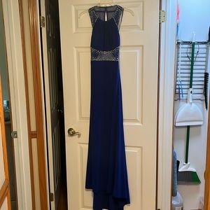 Blue Beaded Evening Gown by Morgan & Co